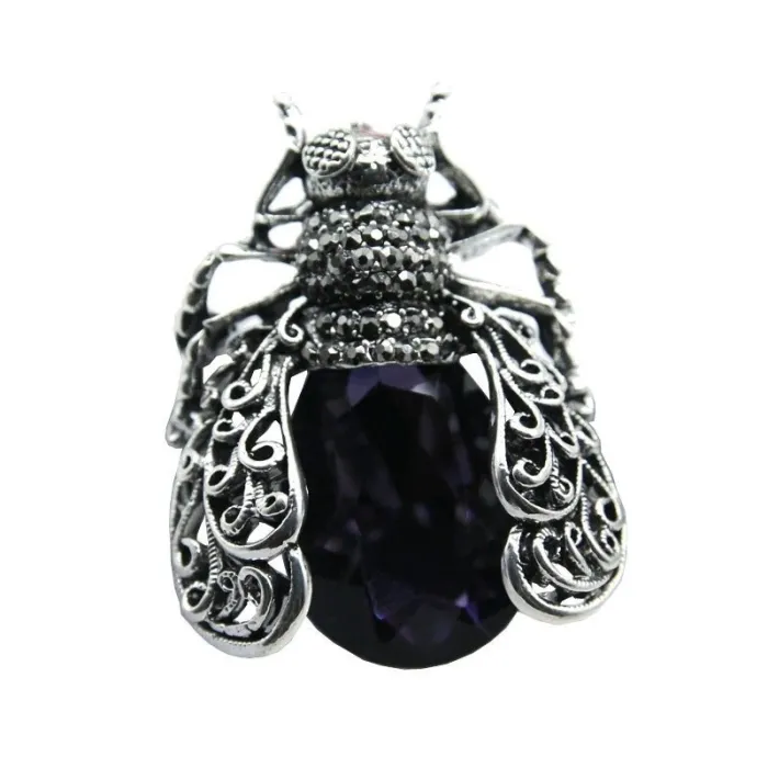 Besouro de cristal - broche vintage