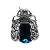 Crystal beetle - vintage brooch