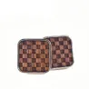 Square cufflinks - wooden grid