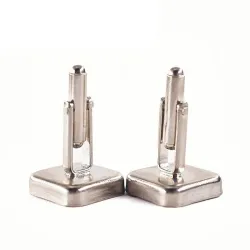 Wooden grid square cufflinks