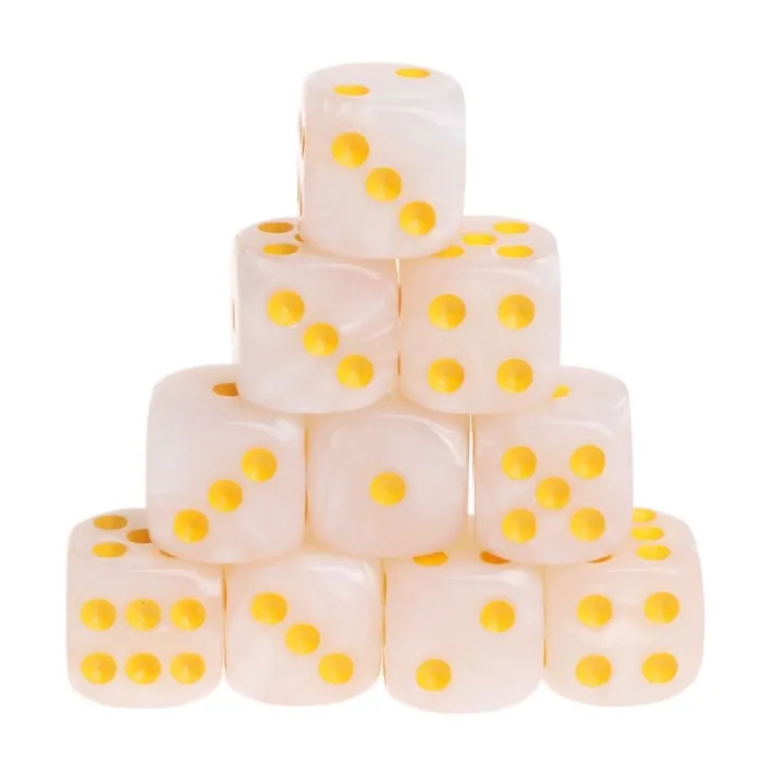 Board game dices - acrylic polyhedral - 10 pieces