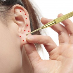 Brass ear massage probe - professional acupuncture pen