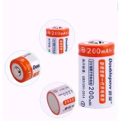 2pcs Cr2 rechargeable battery - 200mAh - with Cr2/CR123A universal smart charger