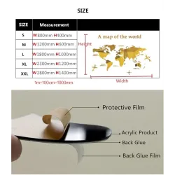 Pegatinas de paredMapa del mundo 3D - pegatina de pared acrílica