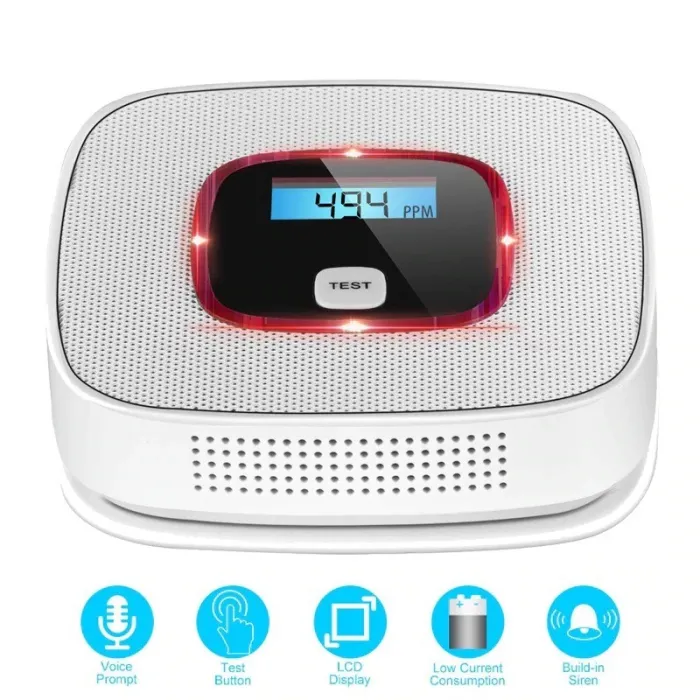 LCD - koolmonoxidegasalarm - vergiftiging / rooktester - detector - sensor - monitorHuis beveiliging