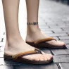 Ledersandalen - Strand Flip Flops - gestreiftes Design