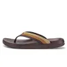 Leren sandalen - strandslippers - gestreept dessinSlippers