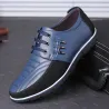 Casual buty skórzane - oddychające - ze sznurowadłamiButy
