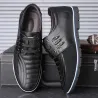 Casual buty skórzane - oddychające - ze sznurowadłamiButy