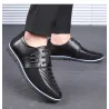 Casual buty skórzane - oddychające - ze sznurowadłamiButy