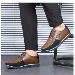 Lässige Lederschuhe - atmungsaktiv - mit Schnürsenkeln
