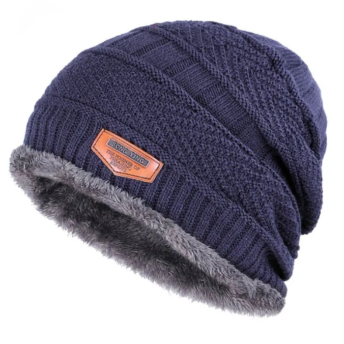 Thick cotton beanies for men