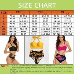Seksowny komplet bikini - z push-upem - wysoki stan - słonecznikiStroje Kąpielowe