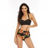 Seksowny komplet bikini - z push-upem - wysoki stan - słonecznikiStroje Kąpielowe