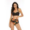 Sexy bikini set - with push-up - high waist - sunflowers