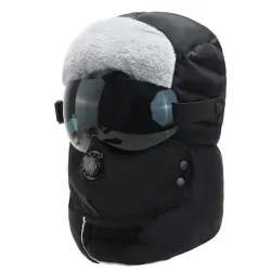 Warme wintermuts - met bril - oren / mondbescherming / luchtventiel - waterdichte bivakmutsMondmaskers