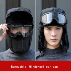 Mascarillas bucalesKnitted winter hat - with eye protection / ear cap