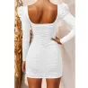 Sexy rückenfreies Langarm-Minikleid
