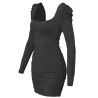 Sexy rückenfreies Langarm-Minikleid
