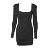 Sexy rückenfreies Langarm-Minikleid