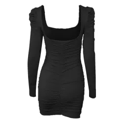 Sexy rückenfreies Langarm-Minikleid