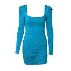 Sexy rückenfreies Langarm-Minikleid