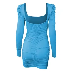 Sexy rückenfreies Langarm-Minikleid
