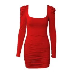 Sexy rückenfreies Langarm-Minikleid