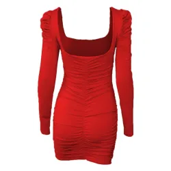 Sexy rückenfreies Langarm-Minikleid