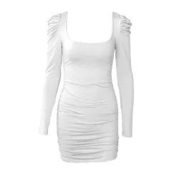 Sexy rückenfreies Langarm-Minikleid