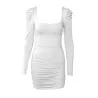 Sexy rückenfreies Langarm-Minikleid