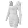 Sexy rückenfreies Langarm-Minikleid