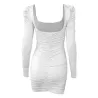 Sexy rückenfreies Langarm-Minikleid