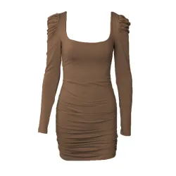 Sexy rückenfreies Langarm-Minikleid
