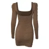 Sexy rückenfreies Langarm-Minikleid