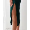 Sexy Seidenkleid - wadenlang - dünne Träger - mit seitlichem Schlitz