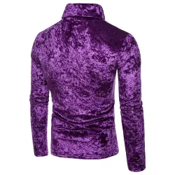 Pescoço quente - camisola - algodão brilhante