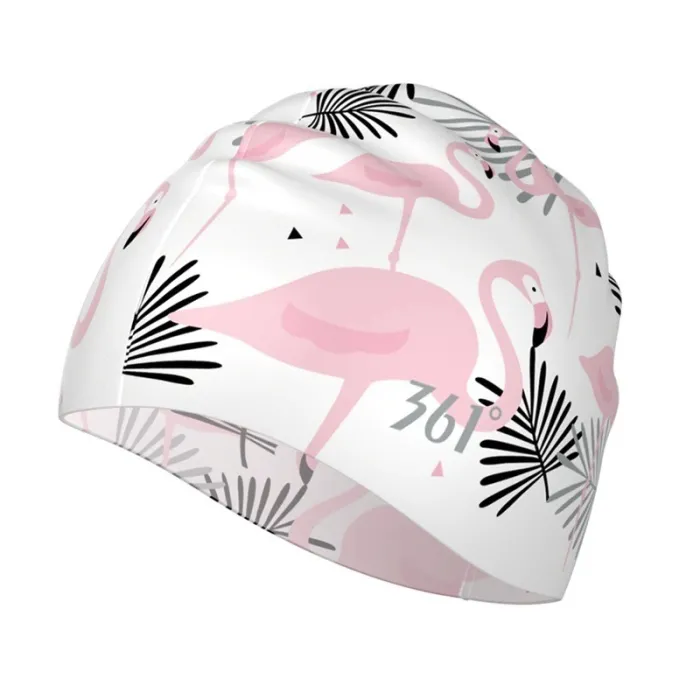 Bloemen / flamingo - siliconen badmuts - bescherming lang haarZwemmen