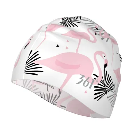 Bloemen / flamingo - siliconen badmuts - bescherming lang haarZwemmen