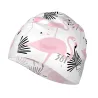 Bloemen / flamingo - siliconen badmuts - bescherming lang haarZwemmen
