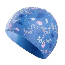 Bloemen / flamingo - siliconen badmuts - bescherming lang haarZwemmen