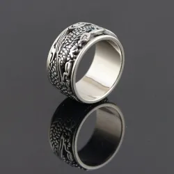 Oude Chinese drakenring - 925 sterling zilverRingen