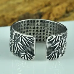 Heart sutra ring - Buddhism - 925 sterling silver