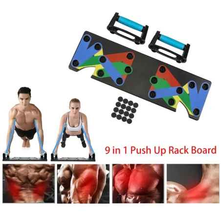 9 in 1 - Liegestütze Rack - Faltbrett - Trainer für Bauch / Brust / Muskel