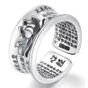 Lotus heart sutra ring - Buddhism - 925 sterling silver