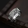 Tibetisch sechs Wörter Sprichwort - Ring - verstellbar - 925 Sterling Silber
