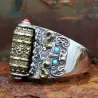 AnillosBuddhist mantra - ring - resizable - 925 sterling silver