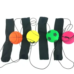Rubber ball - with elastic string - wrist training