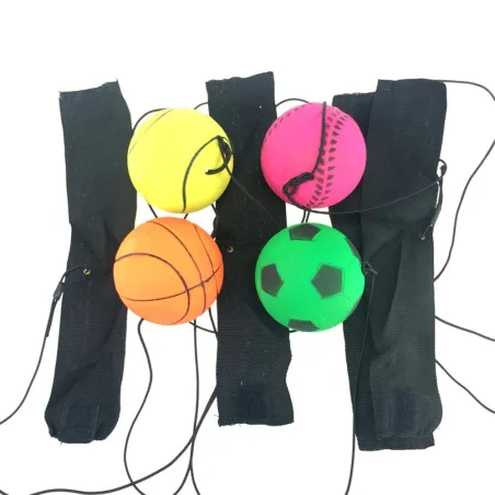 Rubber ball - with elastic string - wrist training