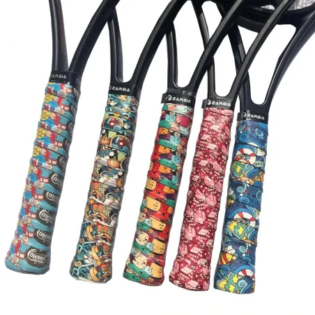 Overgrips met handvat van tennisracket - met opdrukBadminton